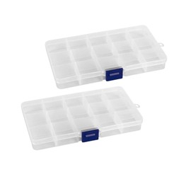 Sorting Boxes for Small Parts - Pack of 2 Storage Boxes with Compartments Sorting Box 8 Grids Plastic Storage Box Small Parts Organiser Adjustable for Accessories Small Parts Screws