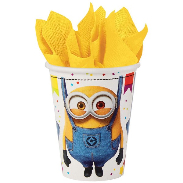 Amscan 9907315 - Despicable Me Minions Paper Party Cups - 8 Pack, White