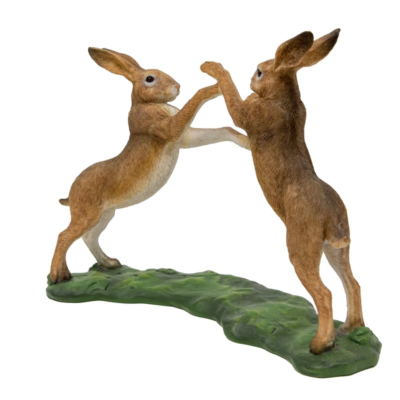 Realistic Hare Ornaments Finished in Natural Colours, Choice of Poses