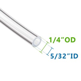 Feelers Pneumatic PU Tubing, 1/4"OD Hose PU Polyurethane Air Hose Tube Line for Air Compressor Water Fluid Transfer Clear (32.8 ft)