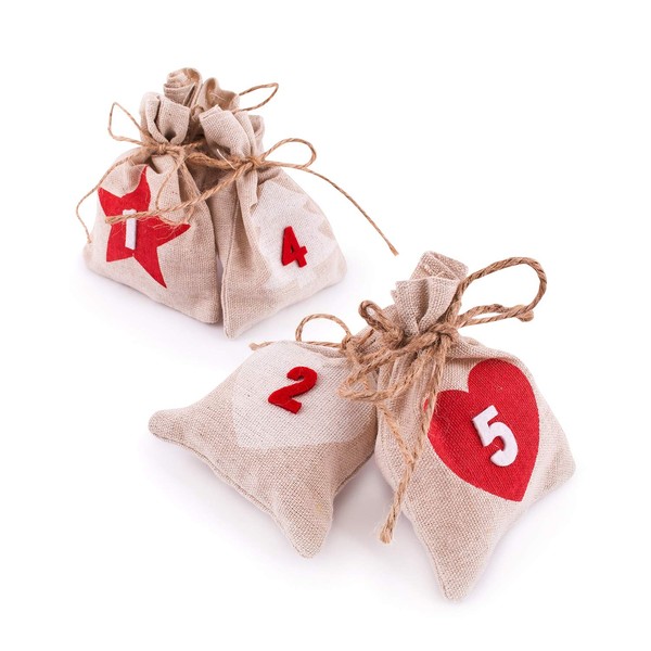 Advent Calendar for Filling Norway for Hanging 24 Fabric Bags