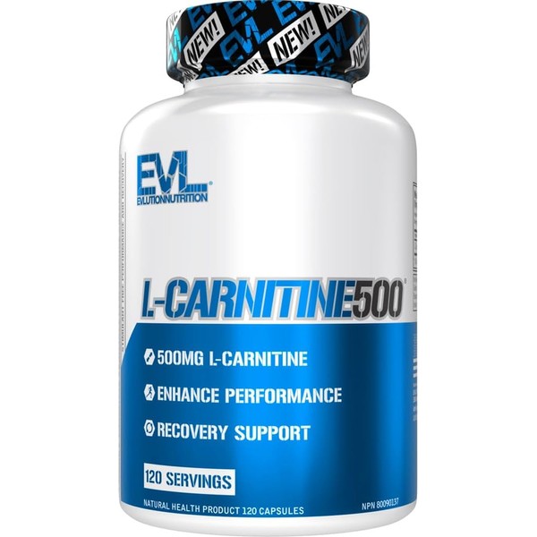 Evlution Nutrition L-Carnitine500, 500 mg of Pure L Carnitine in