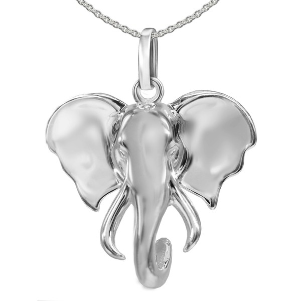 Clever Schmuck Set Silver Elephant Head 20 mm from the