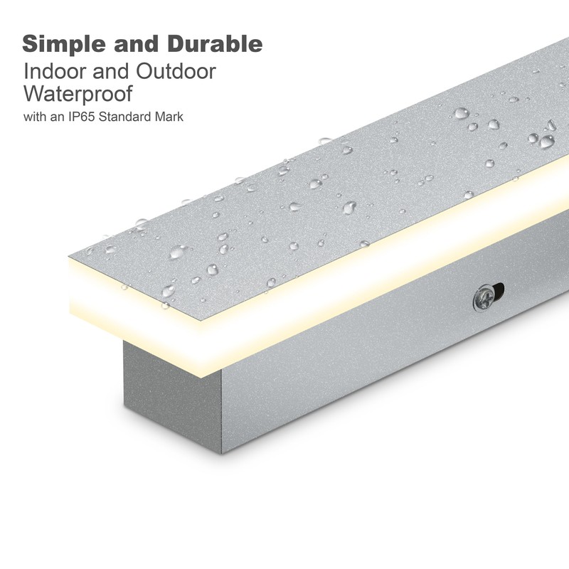 Outdoor Modern Metallic Wall Light LED Wall Sconce Fixture Rectangular