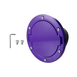 X AUTOHAUX Purple Aluminum Alloy ABS Gas Fuel Tank Cap Cover for Jeep Wrangler 2007-2017 JK 2018 Locking Fuel Filler Cover Accessories