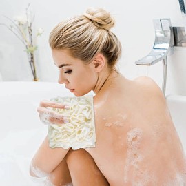 Esponja de ducha de lufa doble cara – limpieza profunda y masaje spa