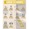 Caianwin 330 Pieces Tapered Point Grub Screws Set M3 M4