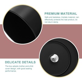 Roczential Matte Black Tea Storage Canister, Double Seal Tinplate Container, Kitchen Storage for Tea Coffee Sugar, 1 Piece (black)