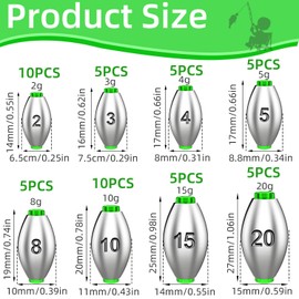 Fishing Lead Removable Lead Fishing Pack of 50 Fishing Lead 2g 3g 4g 5g 8g 10g 15g 20g Base Lead Reusable Against Corrosion for Outdoor Sports Fishing Sea Boat Fishing Beach Fishing