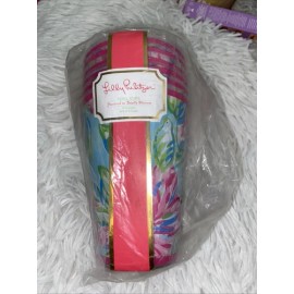 Lilly Pulitzer TOTALLY BLOSSOM SET OF 6 POOL CUPS 14 Ounce Tumblers BPA-Free NWT