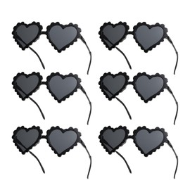 ExcellaElite 6PCS Heart Glasses,Heart Sunglasses,Fashionable Heartshaped Sunglasses,Retro Heartshaped Glasses,Suitable for Girls Ladies Shopping Travel Summer Party