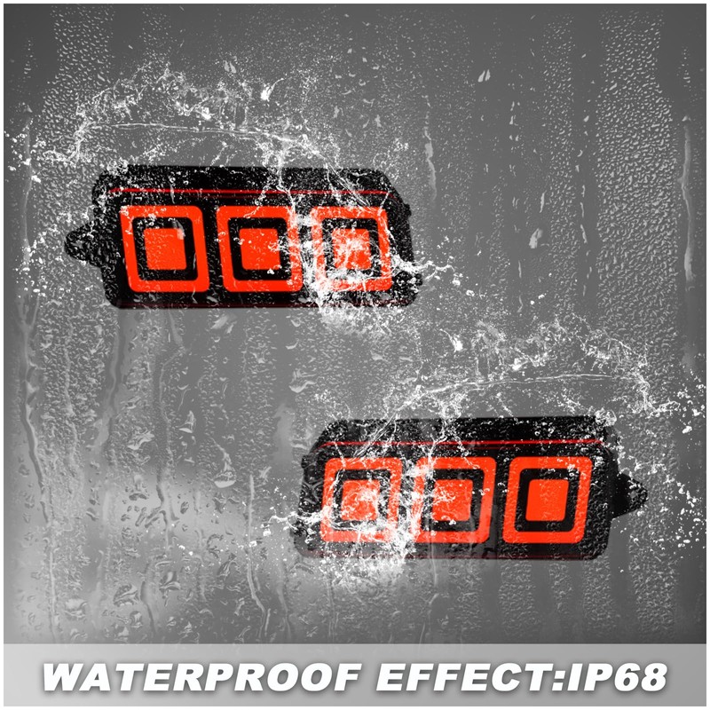 ULTRALTH Smoke LED Tail Lights Rear Bumper Brake Light Kit