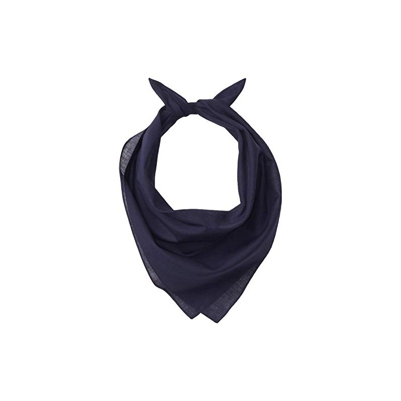Mechaly Solid 100% Polyester Unisex Bandana,Navy Blue,22 in
