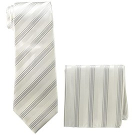 Formal Necktie, NB Silver, Tie Width: 3.3 inches (8.5 cm), Total Length: 56.9 inches (142 cm), Silver