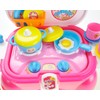 azimporter Portable Kids Kitchen Cooking Set Toy With Lights And Sounds, Folds Into