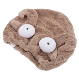 Ipetboom Quick Dry Hair Towel Wrap for Women Super Absorbent Coral Fleece Hair Drying Cap with Cute Cartoon Design for Bathing Makeup Application