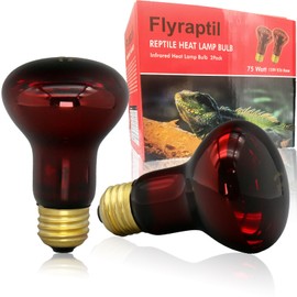 Reptile Heat Lamp Bulb 75 Watt, Infrared Red Heat Light Bulb Basking Spot Lamp for Bearded Dragon, Reptiles Amphibian, Chickens Coop, Lizard, Turtle, Hermit Crab, Leopard Gecko, Snake, 2 Pack