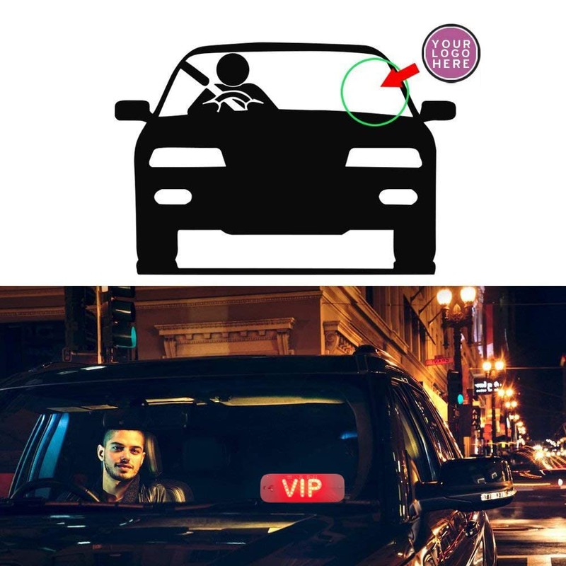 Meskliu VIP Red Lights, Shared Car LED Sign, Rideshare Sign