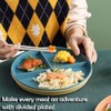 4 Pcs Divided Dinner Plates - Plastic Plates, Picnic Set,