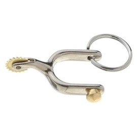 Hill Leather Company Rodeo Spur Key chain Silver/Gold Plated, 3" x 1"
