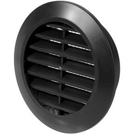 Vent Systems 60 mm / 2.36" Inch - Black Door Air Register - Ventilation Grille - Indoor Vent Grates - Bathroom, Cabinet, Garage Through The Door Vent Cover