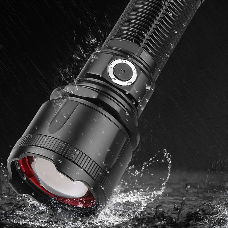 Telescopic Focus Flashlight XHP160 LED Super Bright Flashlight for Camping