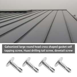 EMSea 200pcs #8 x 1/2 Inch Self Drilling Screws 4.2x13mm Truss Head Screws Pan Head Screws Zinc Plated Steel Screws for Sheet Metal Pasterboard Wood