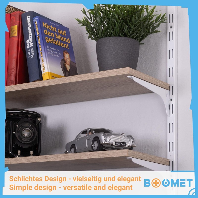 BOOMET Shelf Brackets Right and Left White 18 cm 4