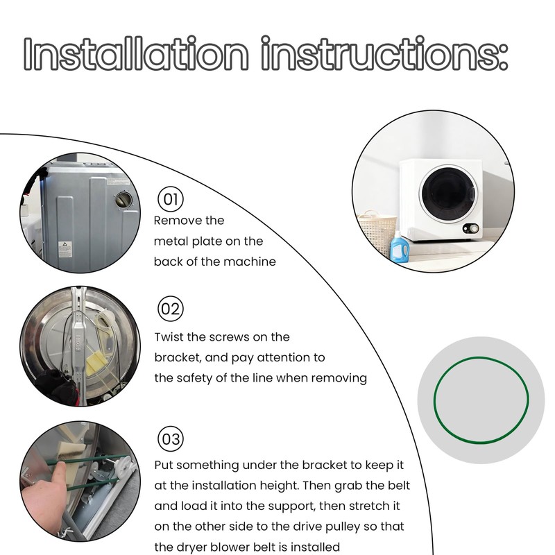 Compact Dryer Fan Belt Compatible with Magic Chef MCSDRY15W 1.5