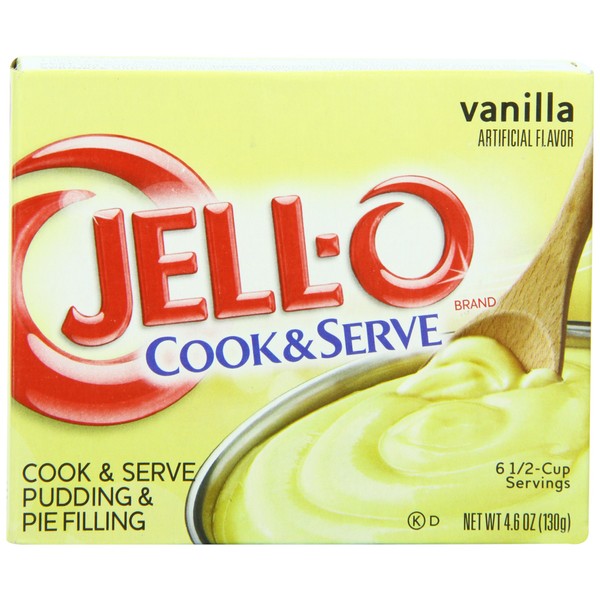 Jell-O Cook & Serve Vanilla Pudding & Pie Filling (4.6 oz Boxes, Pack of 24)