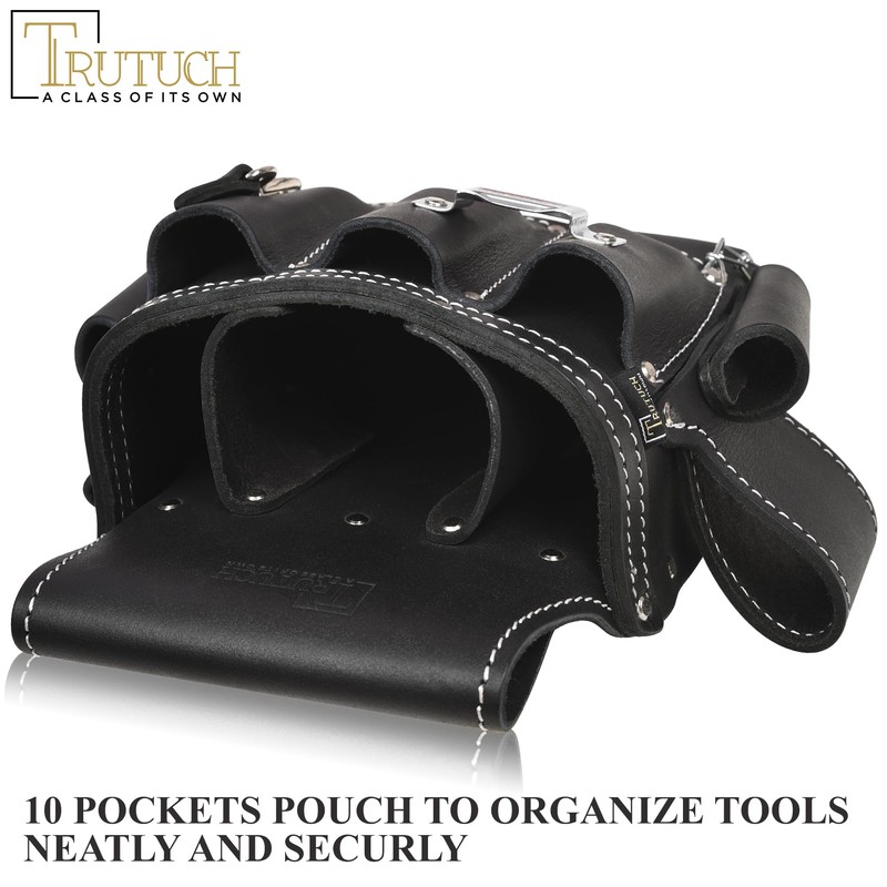 TRUTUCH Grain Leather Electrician Tool Pouch | Carpenter Tool Pouch