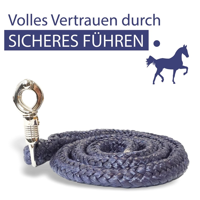 Pferdelinis Horse LEASH, 1.60 m (dark blue), with panic hook