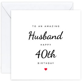 40th Birthday Card for Husband Forty - Fortieth Birthday Card for 40 Year Old Husband (Age 40)