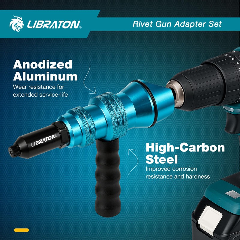 LIBRATON Rivet Gun Adapter, Rivet Gun Adapter for Electric Drill,