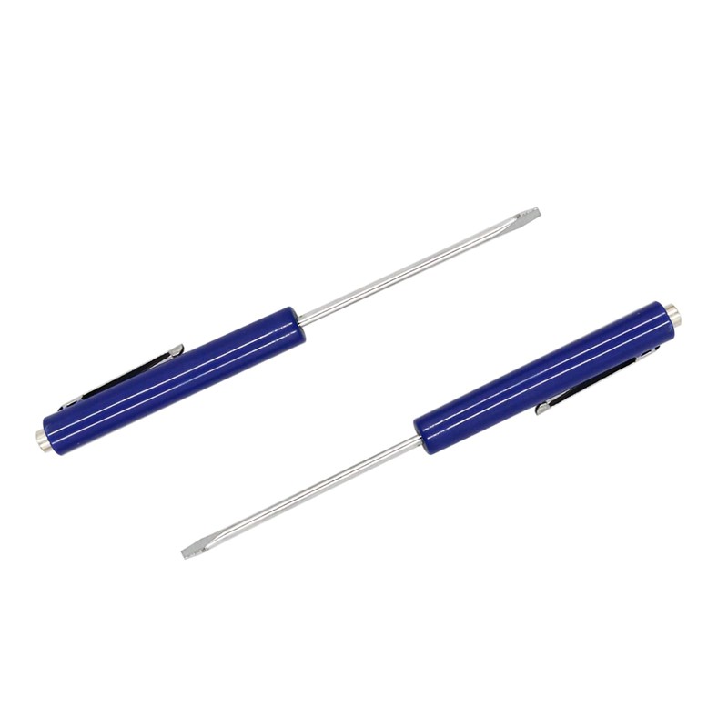 LVOUP Mini Pocket Screwdriver Blue Portable Screwdriver Slotted Screw Driver