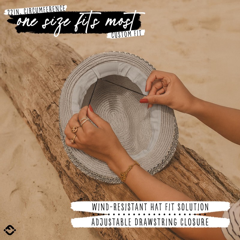 Funky Junque Multicolor Woven Fedora: Grey w/Thick Band