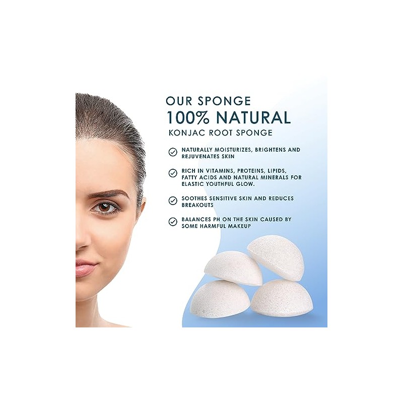 Esponjas Faciales Konjac Limpieza Tratamientos Paquete 100 Naturales Libres Microplásticos