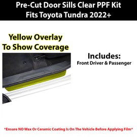 BOGAR TECH DESIGNS Precut Made for Toyota Tundra 2022+ Door Sill Anti-Scratch Resistant Paint Protection PPF Film Kit Cover, Clear Bra