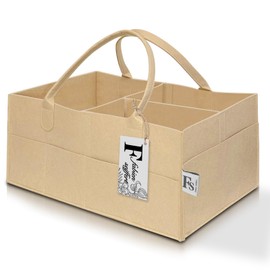 FABIEN SIEFFERT,Baby Diaper Caddy Organizer,Nursery Storage Bin and Car Organizer for Diapers and Baby Wipes, Newborn Essentials Must Haves,super large，Gray