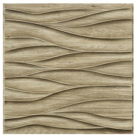 STICKGOO 3D Wall Panels for Interior Wall Decor, Wood 3D Textured Wall Decor Panels, Natural Oak Wave Design Accent Wall Panels for Living Room, Office