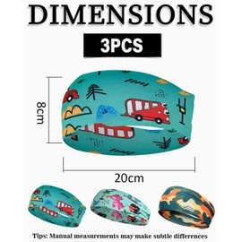 JEXOWIQ Fashion Headbands, Pack of 3 Children's Headbands, Children's Headband, Thin, Ultralight and Elastic Hairband, Boy, Sports Headband for School, Sports, Leisure, Sports Headband in 3 Styles