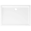 vidaXL Rectangular Shower Base Tray in High-Gloss White ABS, Fiberglass