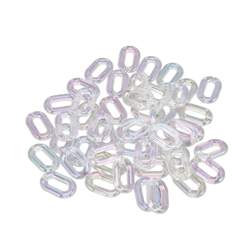 50PCS Acrylic Linking Rings Transparent DIY Assemblable Transparent Color Plating