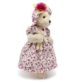 oitscute Teddy Bears Baby Cute Soft Plush Stuffed Animal Toy for Girl Women 16" (Red Flower)
