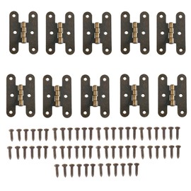 dophee 10Pcs Antique Bronze H-Type Cabinet Hinges, Decorative Hinges for Doors Windows Kitchen Cupboard Wardrobe Wooden Boxes Jewelry Boxes, 55x38mm/2.17"x1.5", Antique Bronze