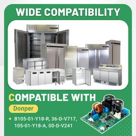 Rendrox Refrigerator Control Board Compatible with Donper 105-01-Y18-R 36-D-V717 105-01-Y18-A 00-D-V241 Fridge Freezer Parts, 100-127V 60Hz Fridge Circuit PCB