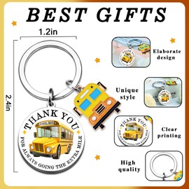 OZUEMUL Bus Driver Appreciation Gifts for Women Men Bus Driver Gifts Thank You Keychain Gift for School Drivers Retirement First Day of School End of Year Christmas Birthday