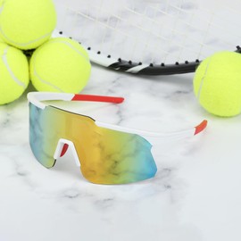 Cycling Sunglasses for Men Women Sports Sunglasses UV400 for Baseball, Running, Fishing, Driving, Bike, Lightweight Tr90 (White Frame with Orange lens)