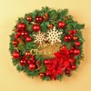 Christmas Wreath Snow Pine Cone Xmas Ball Wreath for Indoor