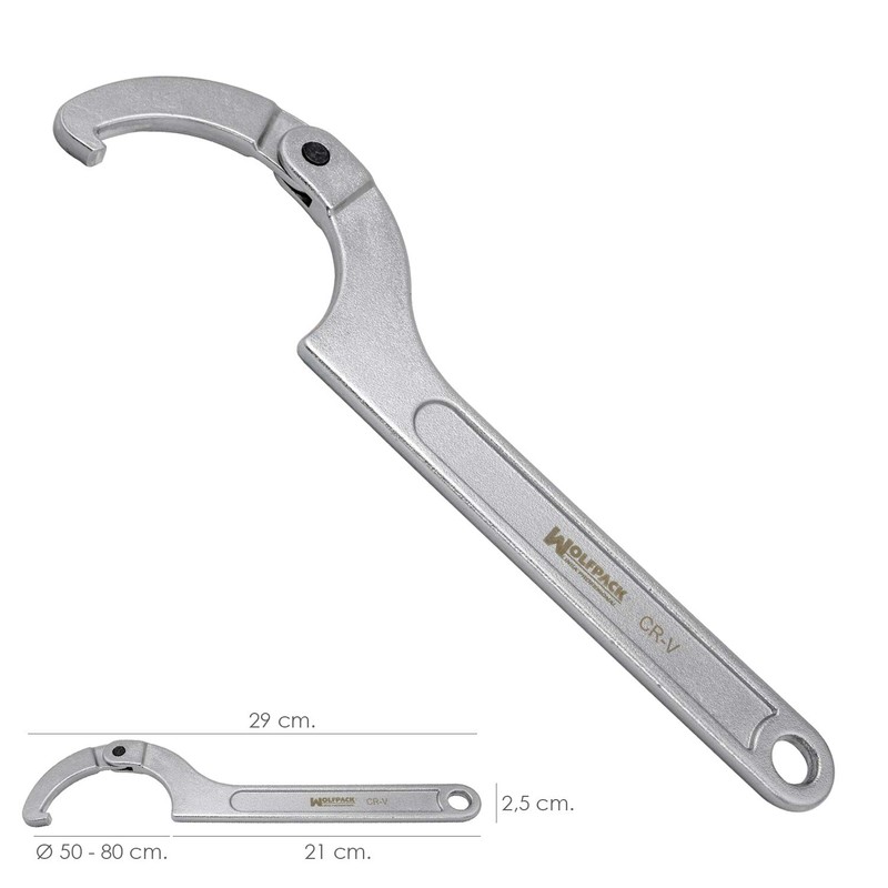 Wolfpack Professional Line 2328110 Articulated Hook Wrench for Pipe Diameter
